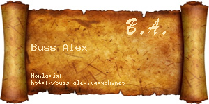 Buss Alex névjegykártya