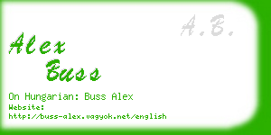 alex buss business card